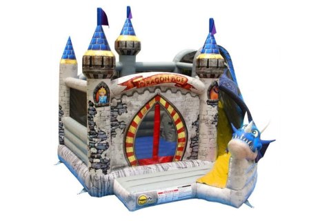 Dmuchany plac zabaw Happy Hop - komercyjny - Smok na zamku