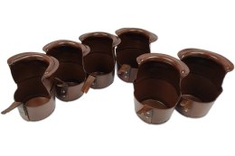 Komplet 6 skórzanych koszyków z łuzami