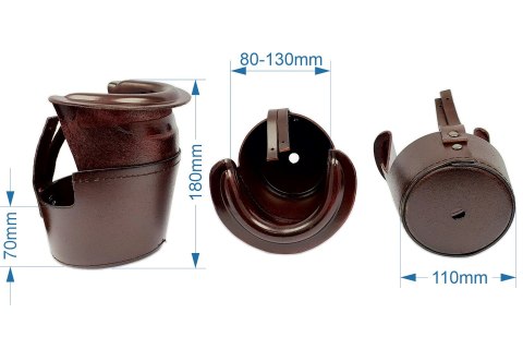 Komplet 6 skórzanych koszyków z łuzami