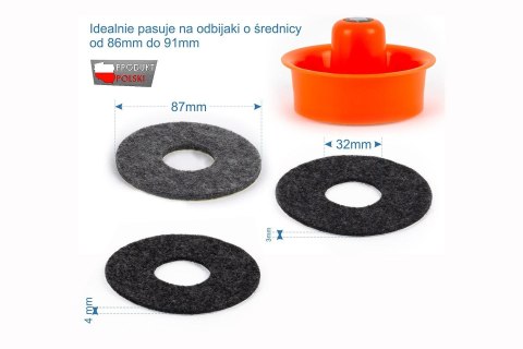 Filc samoprzylepny 87 x 3 lub 4mm do odbijaków air hockey