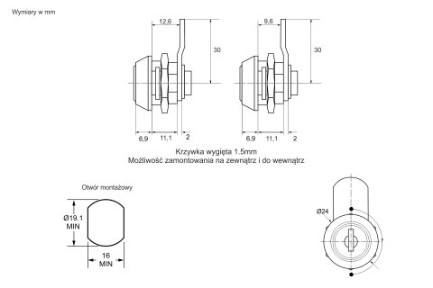 Zamek Euro-Locks -F485 - do szafki metalowej