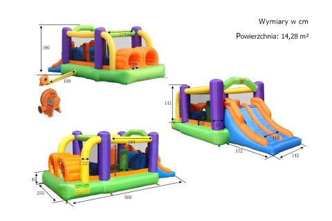 Dmuchany plac zabaw Happy Hop - Tor przeszkód