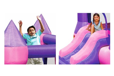 Dmuchany zamek ze zjeżdżalnią Happy Hop - różowy