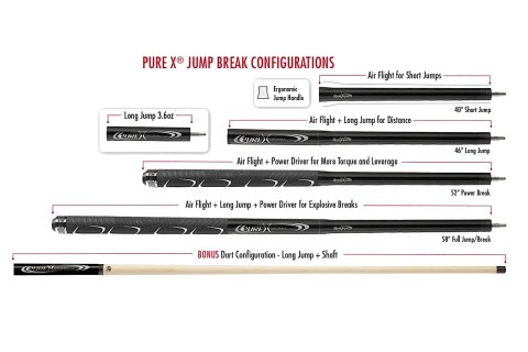 Kij Players PureX HXT-P1 - Break-Jump-Cue w kolorze czarnym