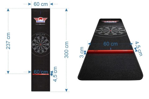 Mata do darta Bull's Carpet Black-Red 300x60cm