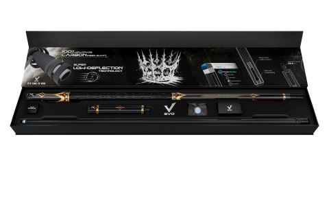 Kij bilardowy 2-cz. EVO Crown-1 Royal Black - Black Leather Wrap MAX