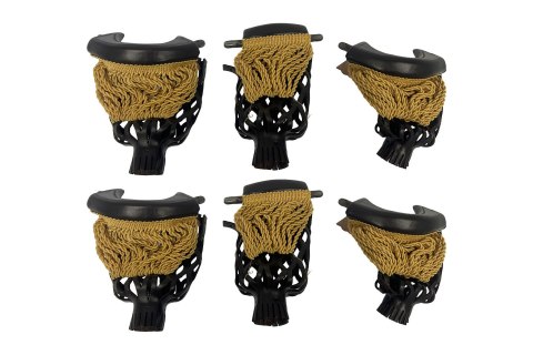 Koszyki skórzane z ozdobnymi frędzlami i narożnikami - komplet 6 szt.