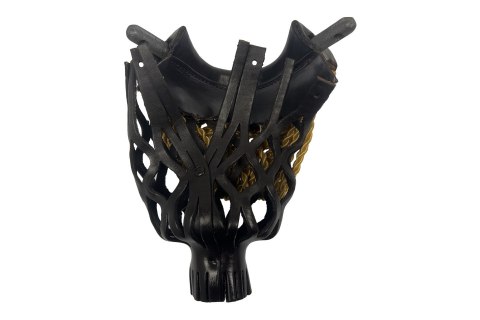 Koszyki skórzane z ozdobnymi frędzlami i narożnikami - komplet 6 szt.